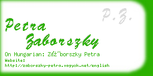 petra zaborszky business card